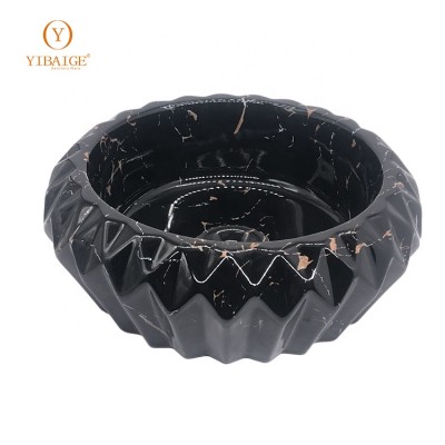 Competitive price electroplate color lavabo bathroom round ceramic wash art basin