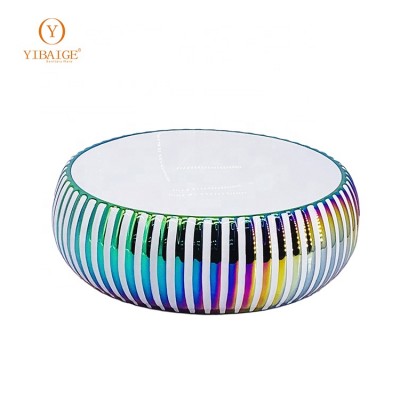 Manufacturer supplier electroplate color lavabo round bathroom ceramic wash art basin